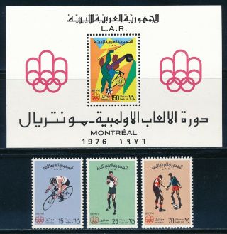 Libya - Montreal Olympic Games Mnh Set 618 - 21 (1976)