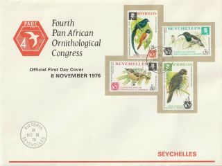 1976 Seychelles Fdc Cover 4th Pan - African Ornithological Congress