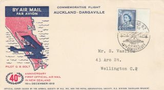 R 2438 Nz Auckland - Dargaville Dec 1959 40th Commemorative Air Cover