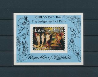 Lk89528 Liberia 1985 Peter Paul Rubens Paintings Imperf Sheet Mnh