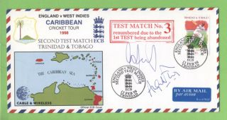 Trinidad & Tobago 1998 Cricket Test Match,  England V West Indies Cover,  Signed