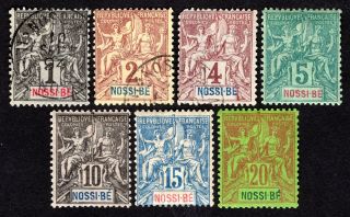 Nossi - Be 1894 Group Of 7 Stamps Mi 26 - 32 Mh/used Cv=34€