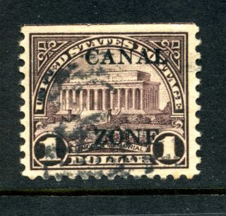 Canal Zone 1924 $1 Brown - Purple Fine " Sharp As " Sg 97 Cat £65