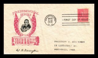 Dr Jim Stamps Us William Henry Harrison Presidential Fdc Cover Scott 814