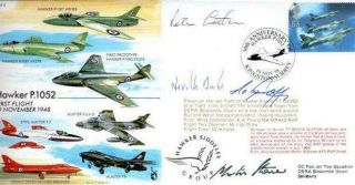 Eja 9 Hawker P 1052 Cover 19 - 11 - 98 Multi Signed See Below F7