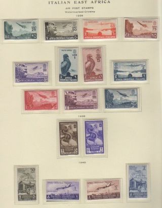Italian East Africa Air Mail Issues,  1938 - 41,  21 Stamps,  Scott C1 - 19,  Ce1 - 2