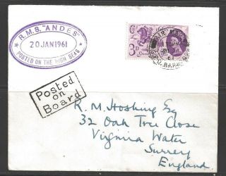 1961 Paquebot Cover British Stamp In Barbados (21 Jan)