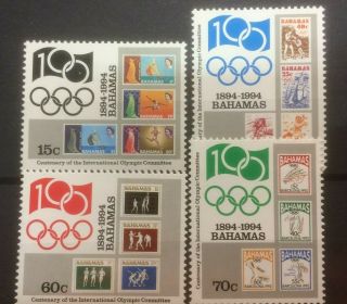 Bahamas 1994 Centenary National Olympic Committee Mnh Set Of 4