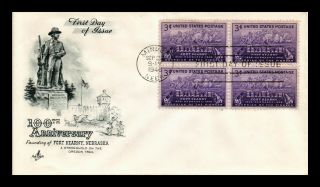 Dr Jim Stamps Us 100th Anniversary Fort Kearny Fdc Cover Scott 970 Block