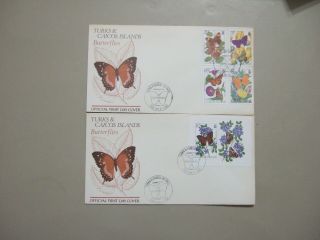 Two Butterfly Turks&caicos Fdc:set Of Four,  Ss