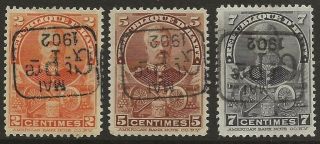 Haiti 1902 Provisional Issue Selection 69a,  73a,  75a With Fake Inverted Ovpts