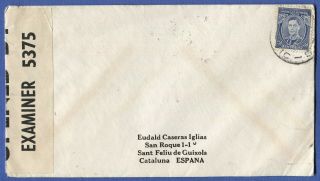 W787 - 1940 Australia Wwii Censored Cover,  Victoria To Spain,  Via England