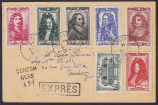 France 1944 War Stamps On Expres Mail Condom City To City. .  A5773