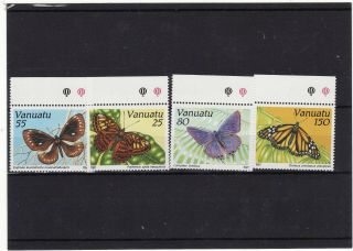 Vanuatu - 1981 Butterflies Set 4 Unmounted