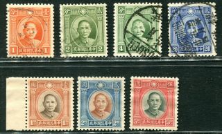 China 1931 - 1937 Dr.  Sun Yat Sen 1st Issue Sun In Double Circle F/vf & Mng
