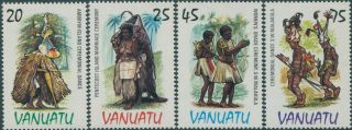 Vanuatu 1985 Sg398 - 401 Traditional Costumes Set Mnh