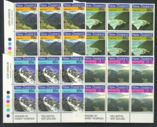 Zealand 1988 Scenic Walking Trails Mnh Set Of 4 Corner Blocks