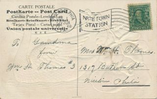 Ben Franklin 1 Cent Us Postage Stamp Flag Cancelled 1908 Postcard Benjamin U.  S.