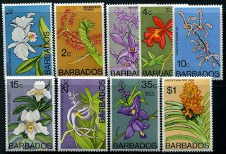 Herrickstamp Barbados Sc.  396a - 408a Orchids Key Stamps