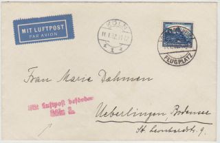 Germany Dr 1932 (11.  1. ) Airmail Cover Essen/mÜlheim Mi 461 To Ueberlingen