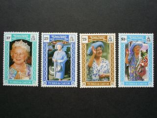 Turks & Caicos Islands Stamps Set Of 4 The Queen Mothers 90th Birthday.  U/m/m