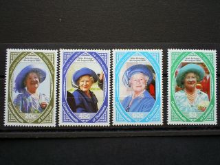 Dominica Stamps Set Of 4 The Queen Mothers 90th Birthday.  Un Mounted.