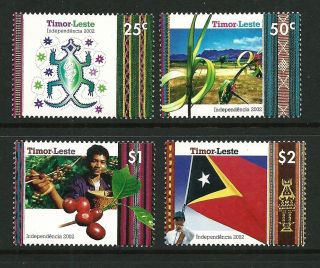2002 Timor Leste - Independence - First Set Of Stamps (4) Muh