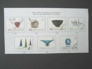 Zealand Set - 2002 Artistic Crafts (joint Issue With Sweden Sg 2491/7
