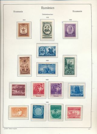 Romania 1953 Mnh Mh (appx 70 Items) (ad 381