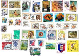 Dominica & Dominican Republic - Selection Of Stamps On Paper