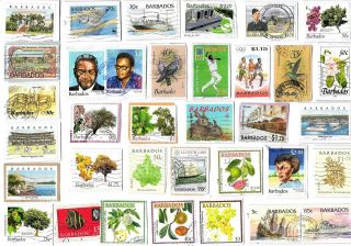 Barbados - Selection Of Stamps On Paper From Kiloware - All Different