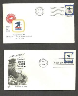 M1221 - U.  S.  Stamps - 2 Fdc 1396 8¢ Inaugurating Usps - Washington,  D.  C & Ks 670