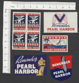 Remember Pearl Harbor Ww2 Patriotic Poster Stamps Mh (8)