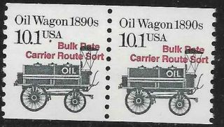 Sb18 Scott 2130a Us Stamp 1985 10.  1c Oil Wagon Transportation Bulk Rate Pair