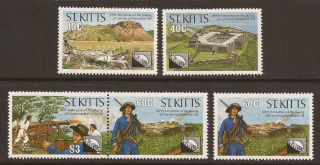 St Kitts 1990 Sg307/310 Bombardment Of Brimstone Hill Set Mnh (jb6563)