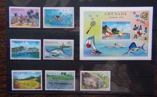 Grenada 1976 Tourism Set & Miniature Sheet Mnh
