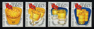 Trinidad & Tobago,  Full Set Of 4 Drum Instruments Played In A Steel Band,  Mnh