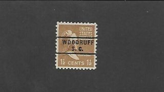 U.  S.  Precancel Postage.  (scott 805.  Woodruff,  S.  C. ) (647)
