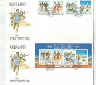 Barbados 1988 Olympic Games Seoul First Day Covers