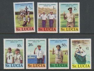 St Lucia - 1977,  Boy Scout Jamboree Set - Mnh - Sg 448/54
