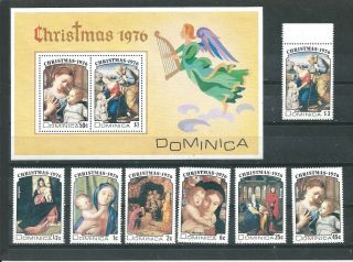 Dominica - 1976 Christmas - Un - Mounted Set & Miniature Sheet
