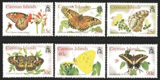 Cayman Islands 2005 Butterflies Set Of 6 Unhinged