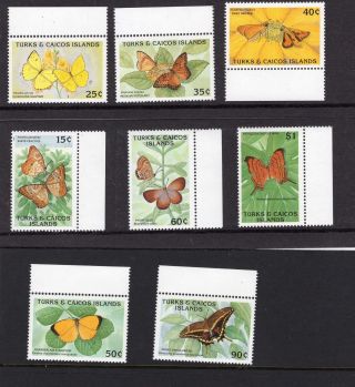 Turks And Caicos 1990 Butterflies Mnh Sg 1019 - 1026