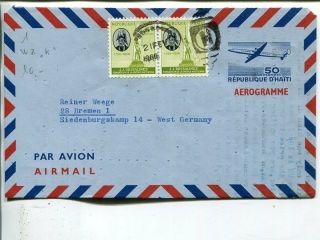 Haiti Uprated Aerogramme To Germany 1966