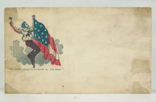 1861 Confederate Stars And Bars Civil War Patriotic Cover Sailor Nailing Banner