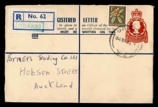 Dr Who 1966 Zealand Orakei Registered Letter Uprated Stationery C121583