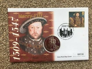 1997 First Day Cover Stamps With £2 Coin (1996) Henry Viii The Great Tudor