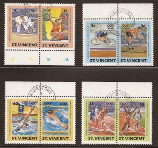 St Vincent 1984 Sg812/819 Olympic Games Set - Fine (jb8473)