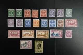 St.  Lucia 110//126 1938 Kgvi F/vf Hinged Stamps (k007)