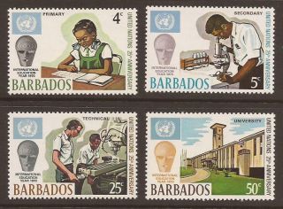 Barbados 1970 Sg415/418 25th Anniv.  Of U.  N.  Set Mnh (aj111)